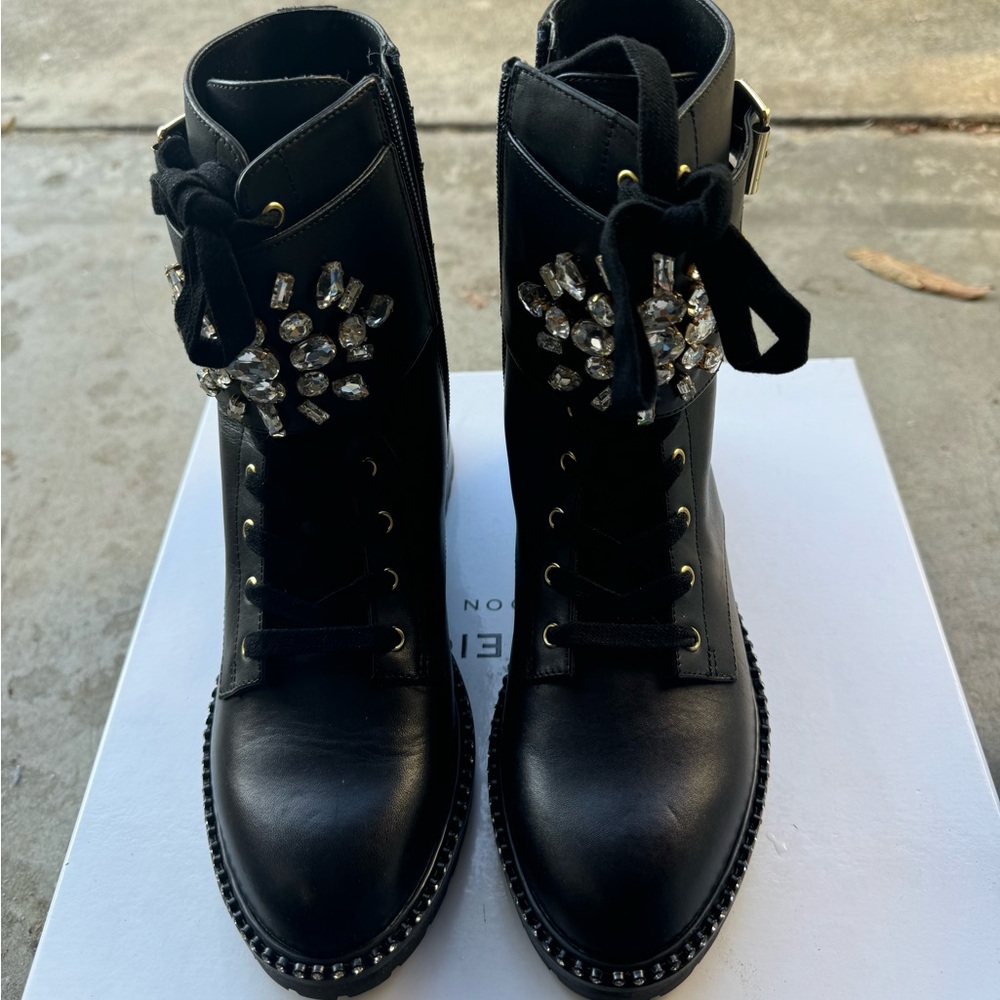 Kurt Geiger Stoop crystal combat boots